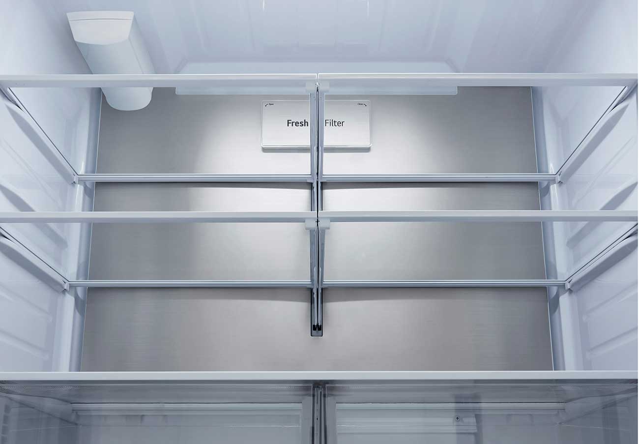 Stainless Wall view of LG French Door Refrigerator