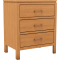Archbold Furniture 2 West Wide Nightstand with 3 Drawers in Natural | Pewter