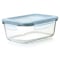 OXO Smart Seal 8-Cup Glass Rectangle Container in Arctic Blue