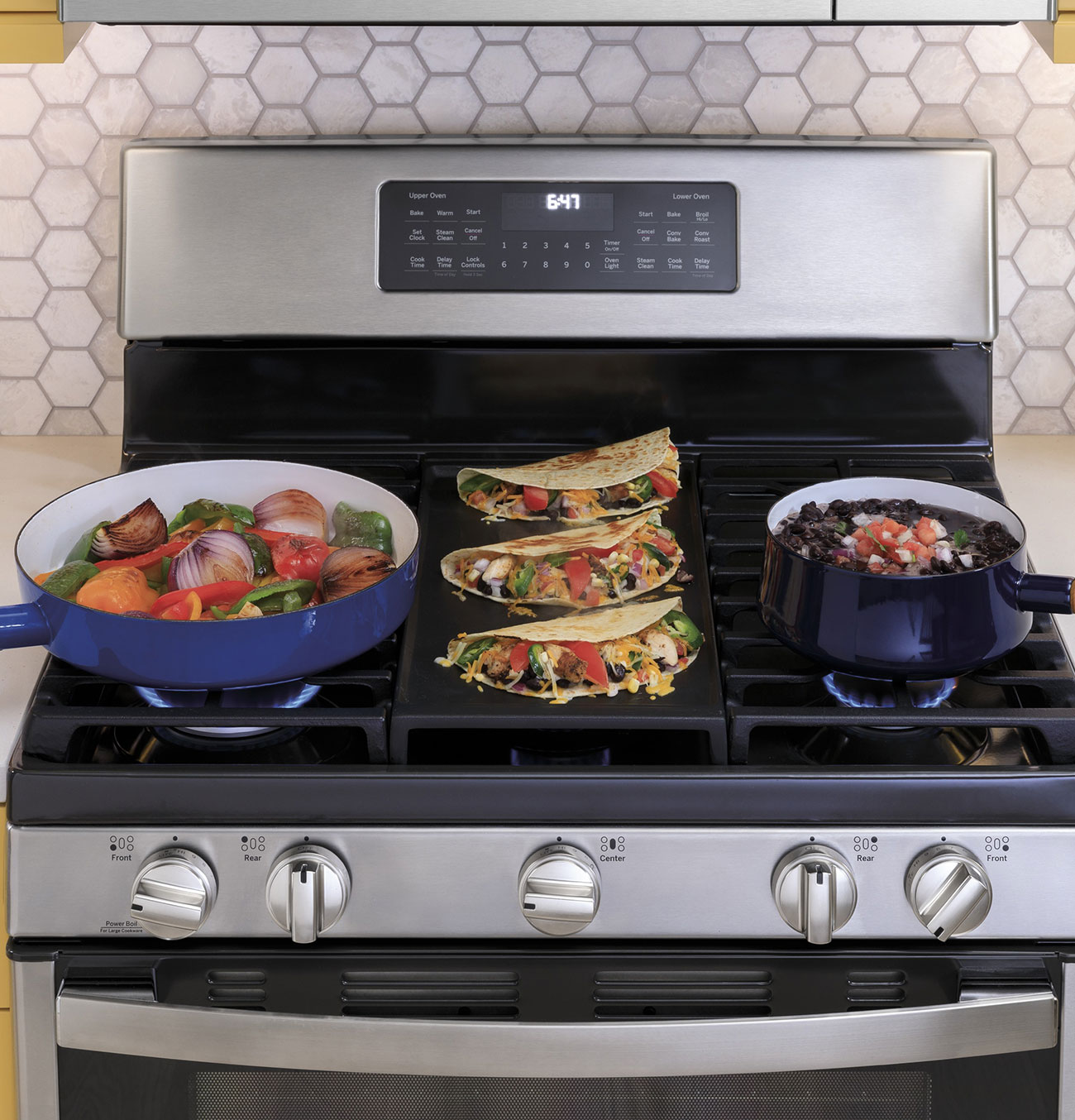 Top In Use View Of Ge Gas Range