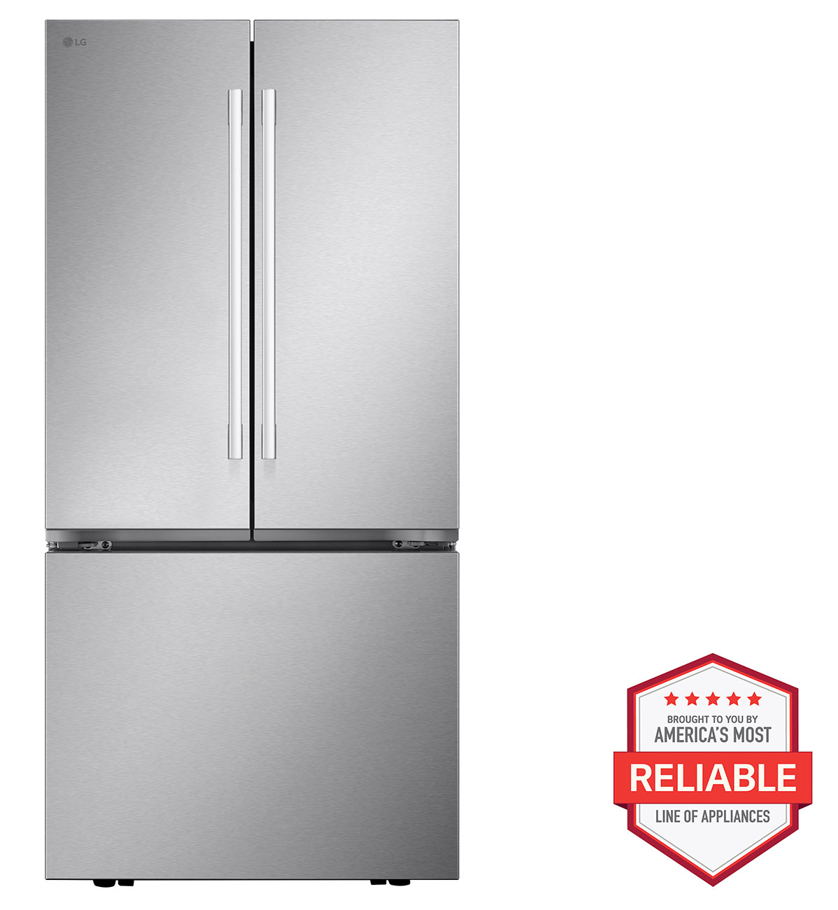 Front View of Refrigerator with Badge