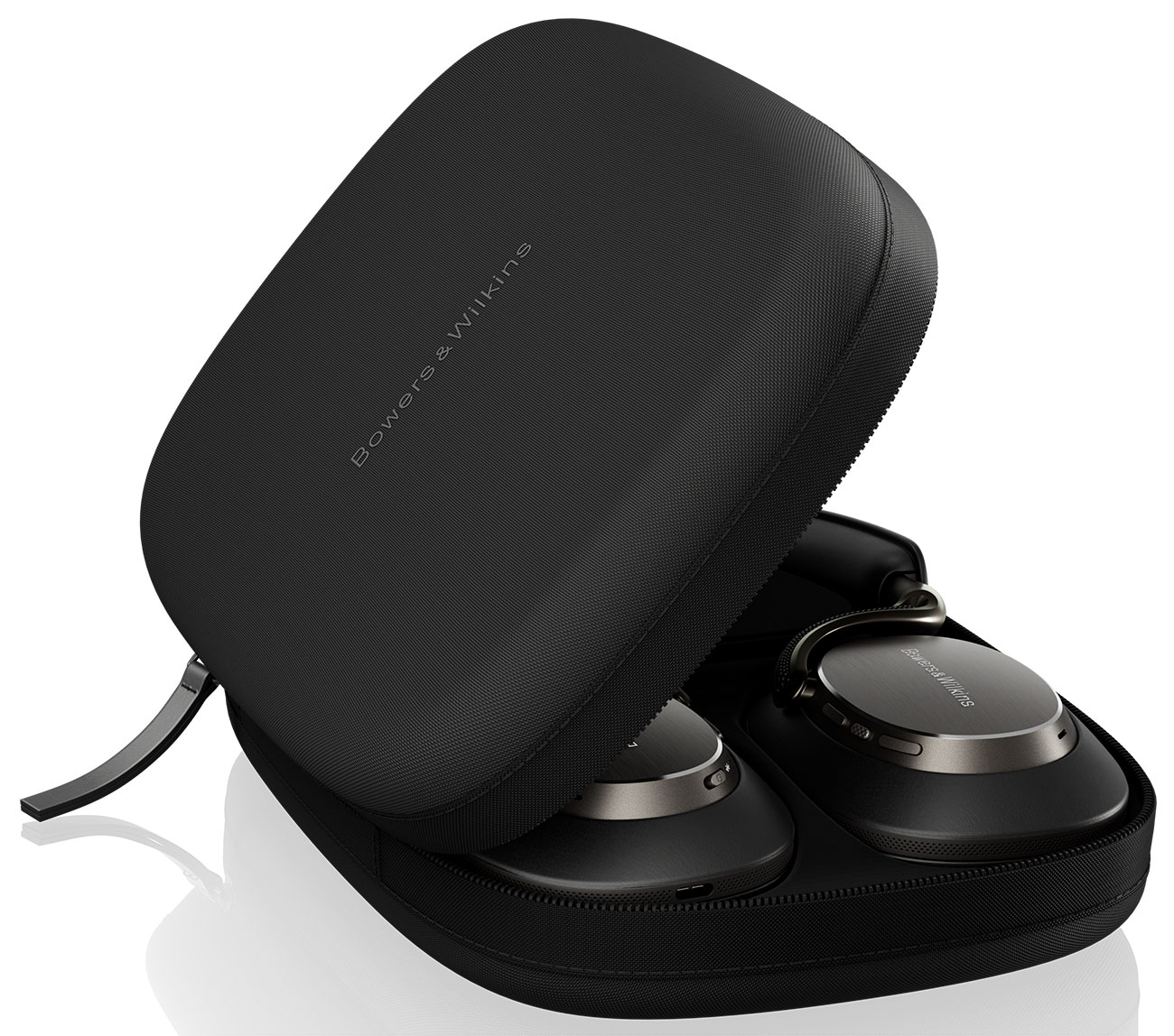 Top View of Bowers & Wilkins Noise Canceling Headphones in Case