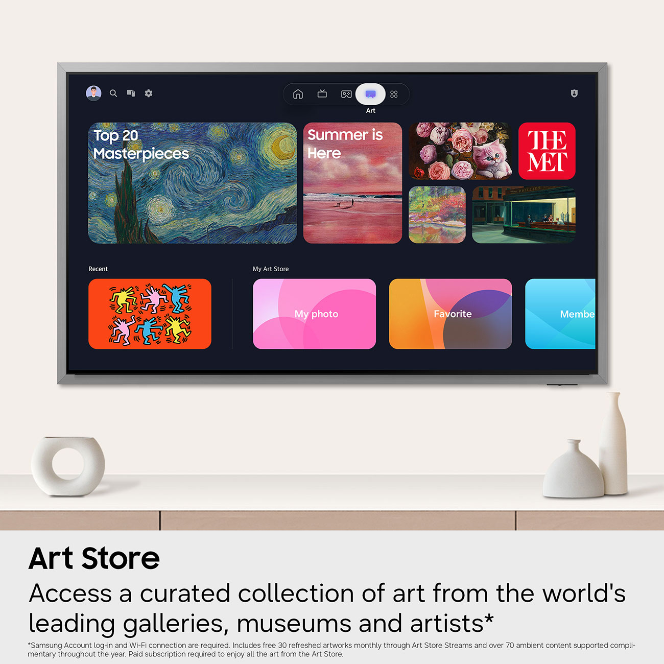 Infographic View of Samsung OLED TV Art Store Feature