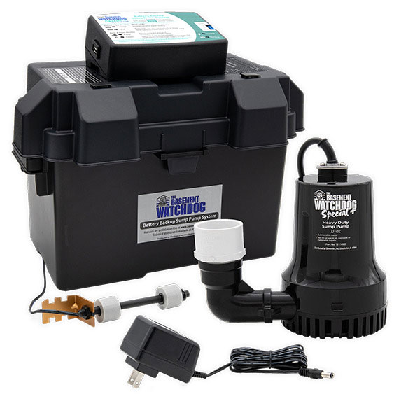 Front View of Sump Pump System Set