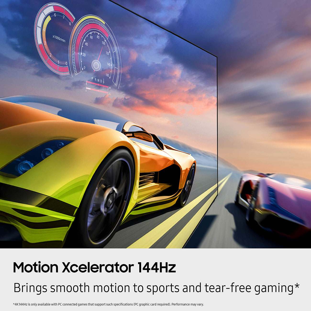 Infographic View of Samsung OLED 4K TV Motion Xcelerator 144Hz Feature