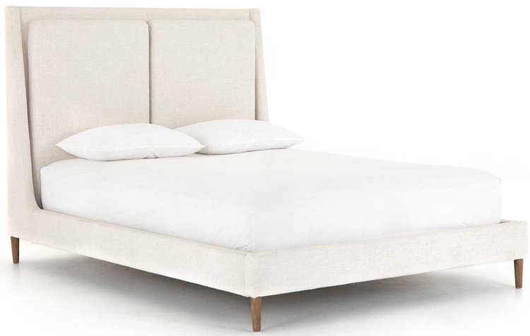 Large image of Four Hands Potter King Bed in Dover Crescent Fabric