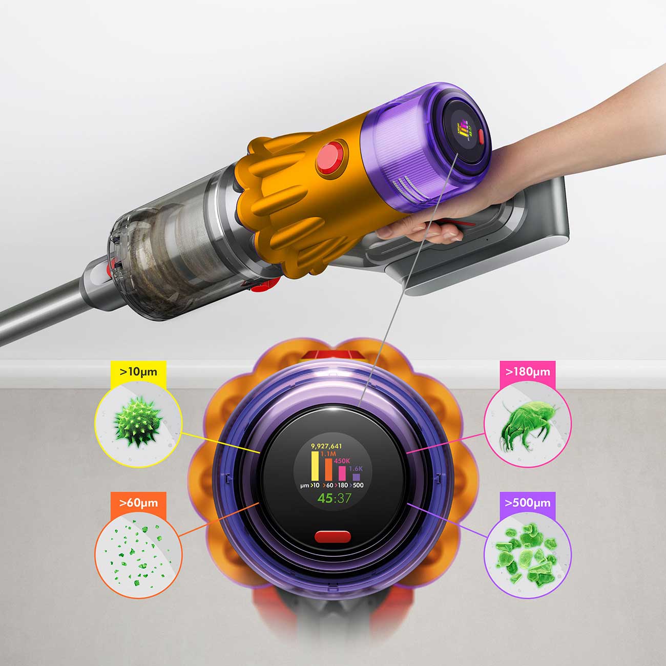 V12Detect Slim Stick Vacuum Laser Details