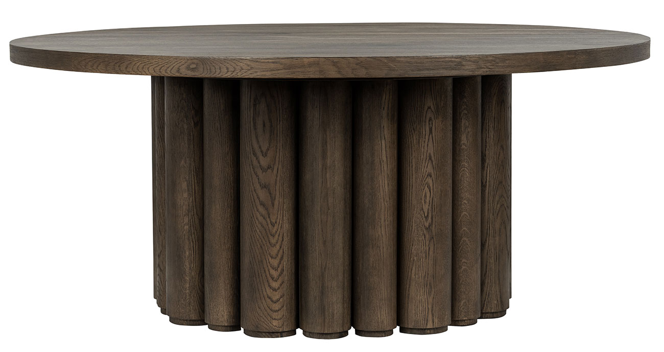 Classic Home Tiber Round 70" Dining Table Solid Wood in Toasted Brown