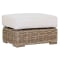 Sunset West Havana Ottoman in Canvas Flax Sunbrella | Aged Tobacco