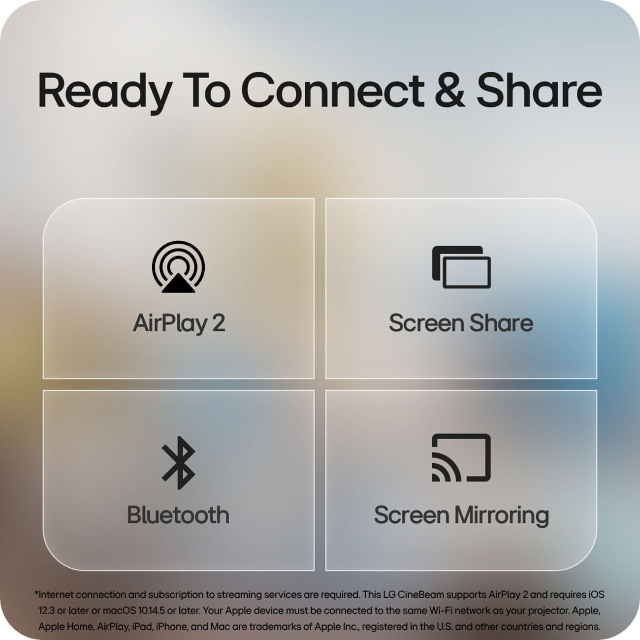 Infographic View of LG Projector Mirroring Features