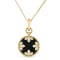 Roberto Coin Colored Medallions Necklace with Diamond and Black Jade in 18K Yellow Gold