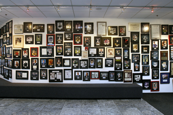 Abt's wall of celebrity customers pictures and thank you's