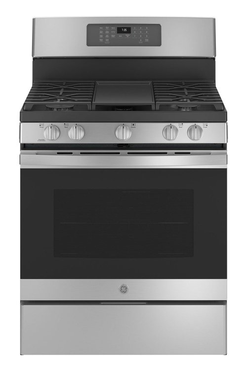 Large image of GE 30" Stainless Steel Freestanding Gas Convection Range With No Preheat Air Fry