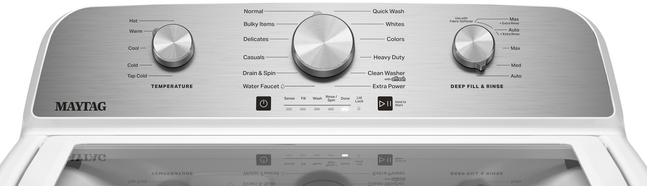 Controls View of Maytag Washer
