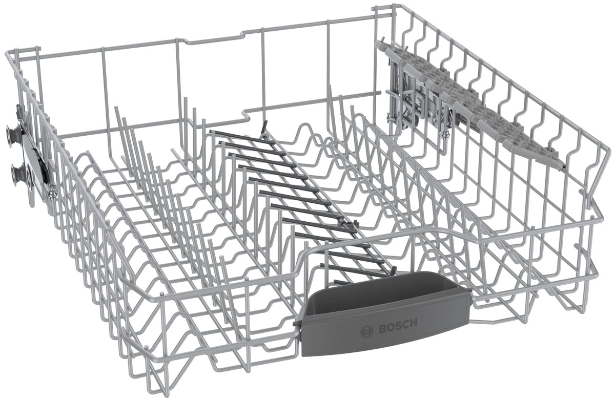Angle view of empty upper rack.