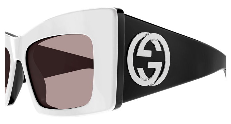 Gucci Emblem Sunglasses 53mm in Black|White|Brown - GG1842S-006 display picture 3