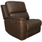 Flexsteel Power Recliner LAF Henry with Power Headrest and Lumbar in Burnt Umber Leather Finish