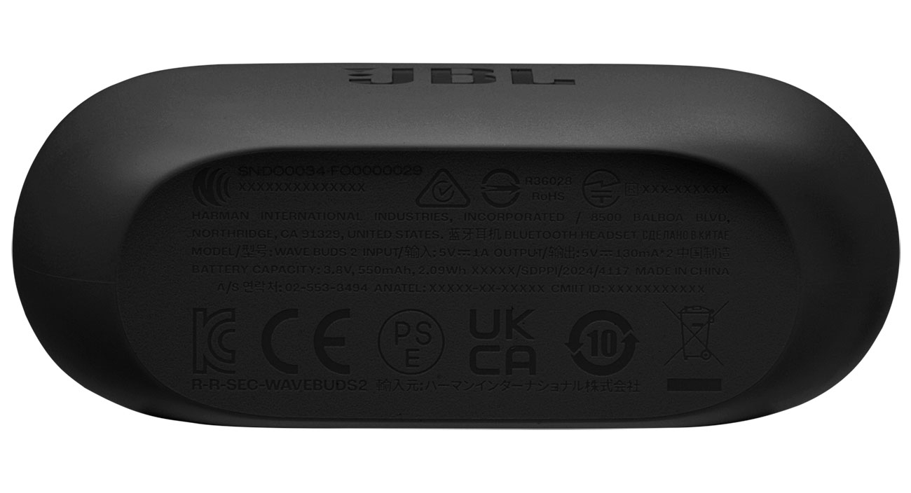 Bottom View of JBL True Wireless Noise Cancelling Earbuds Case