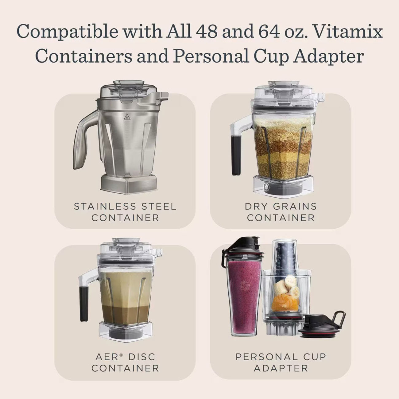 View of compatibility graphic for Vitamix VX1 Blender