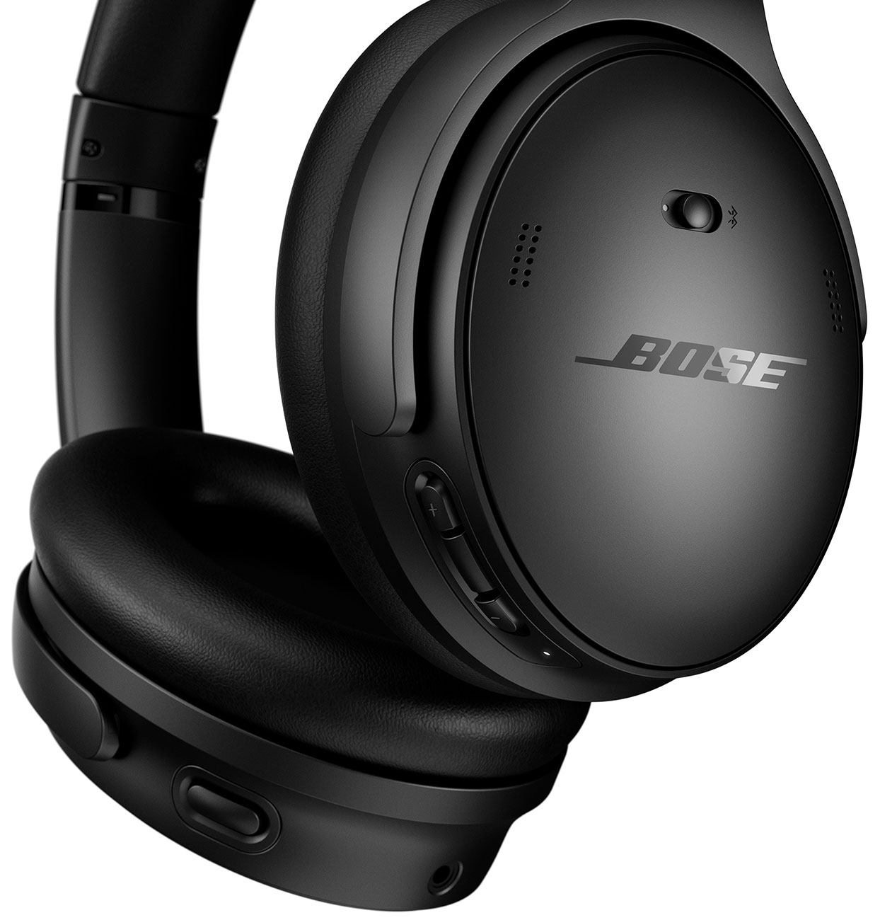Close view of the headphone controls