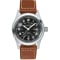 Hamilton Khaki Field Auto Black Dial Brown Leather Watch, 42mm