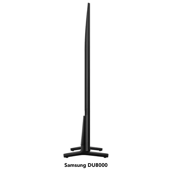 The side profile of the Samsung DU8000 TV