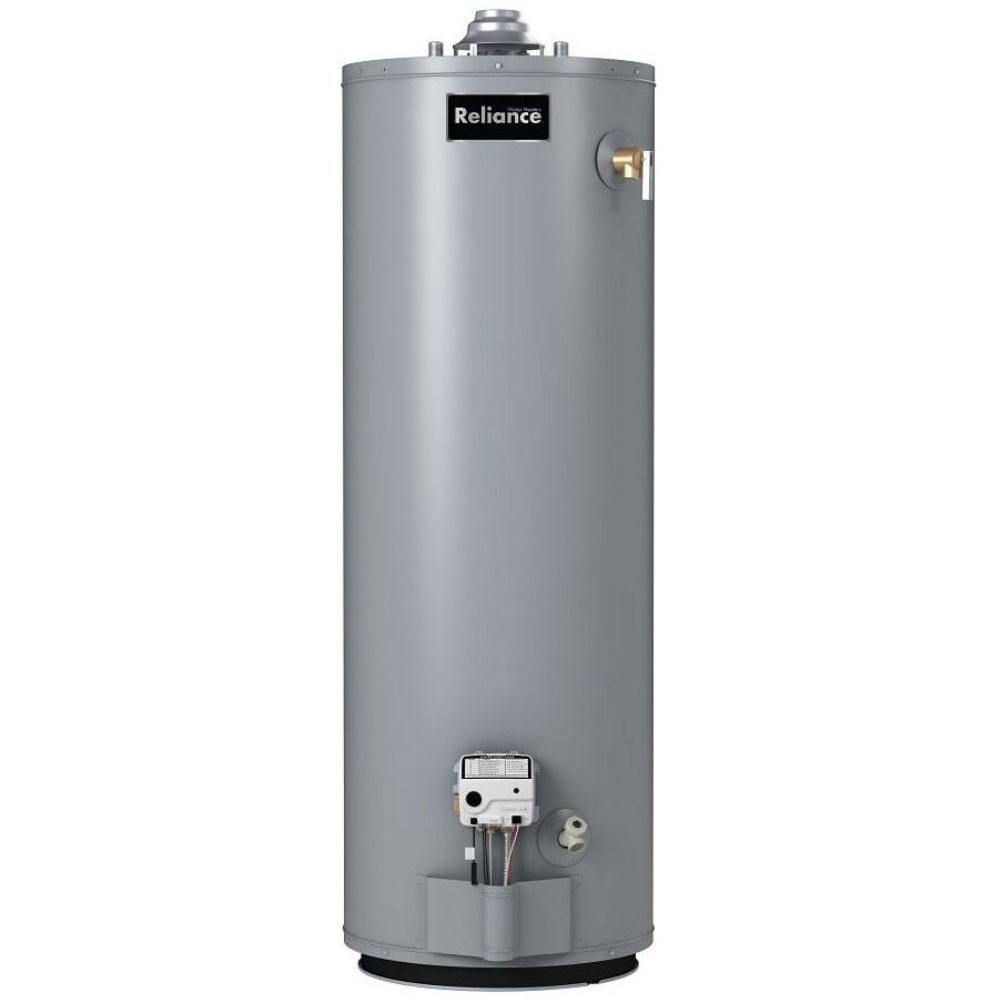 Front View of Reliance 40-Gallon Water Heater