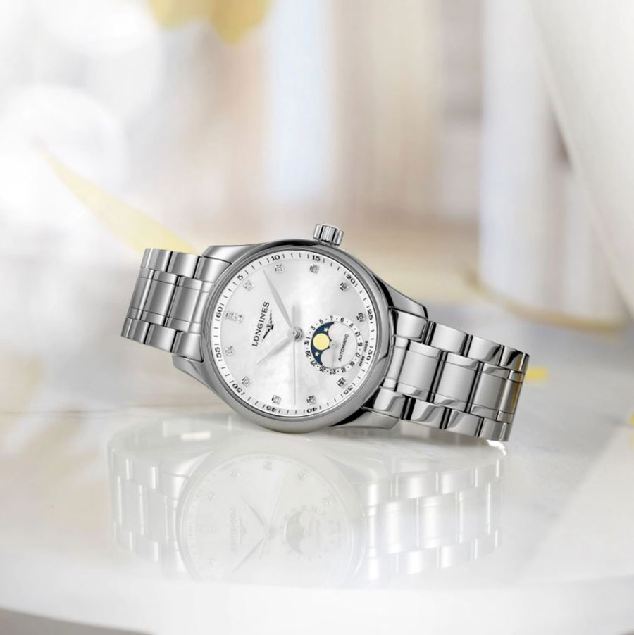 Lifestyle View 3 of the Longines Master Collection Automatic Moonphase Stainless Steel Watch