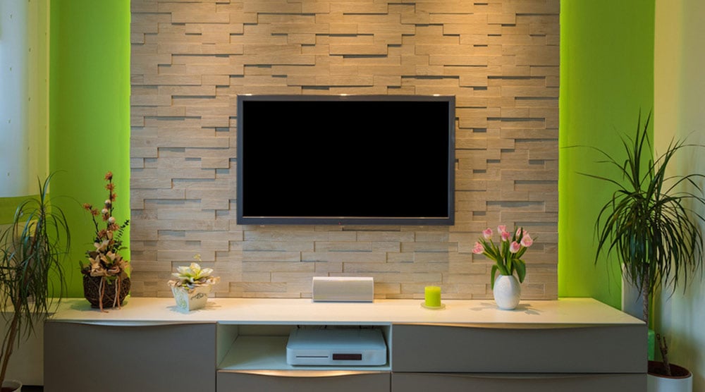 Wall Mounted TV in Living Room