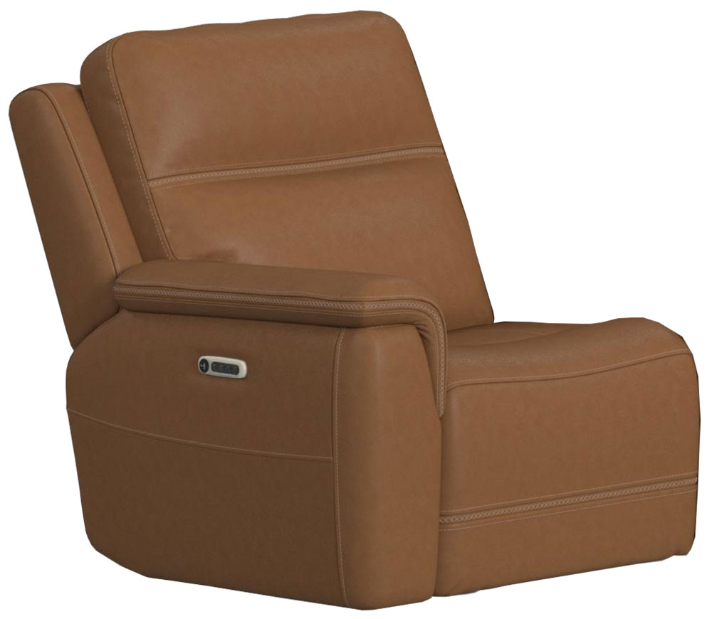 Angled view of Flexsteel Sawyer LAF Power Reclinerin Harvest Leather