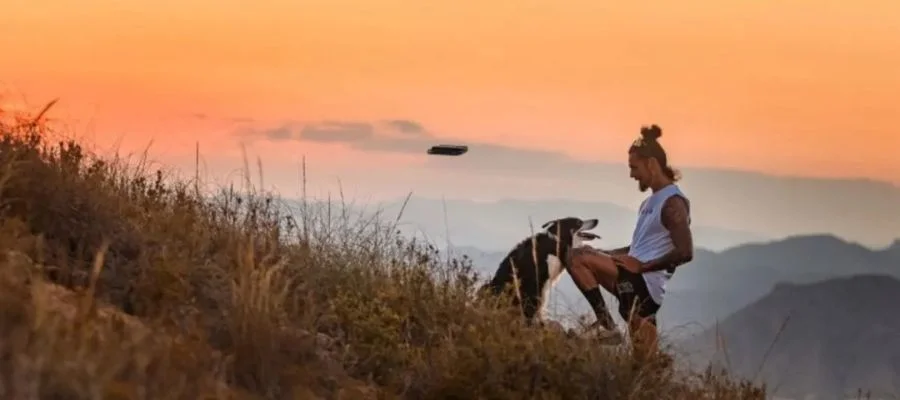 HoverAir X1 outdoor photo with a dog