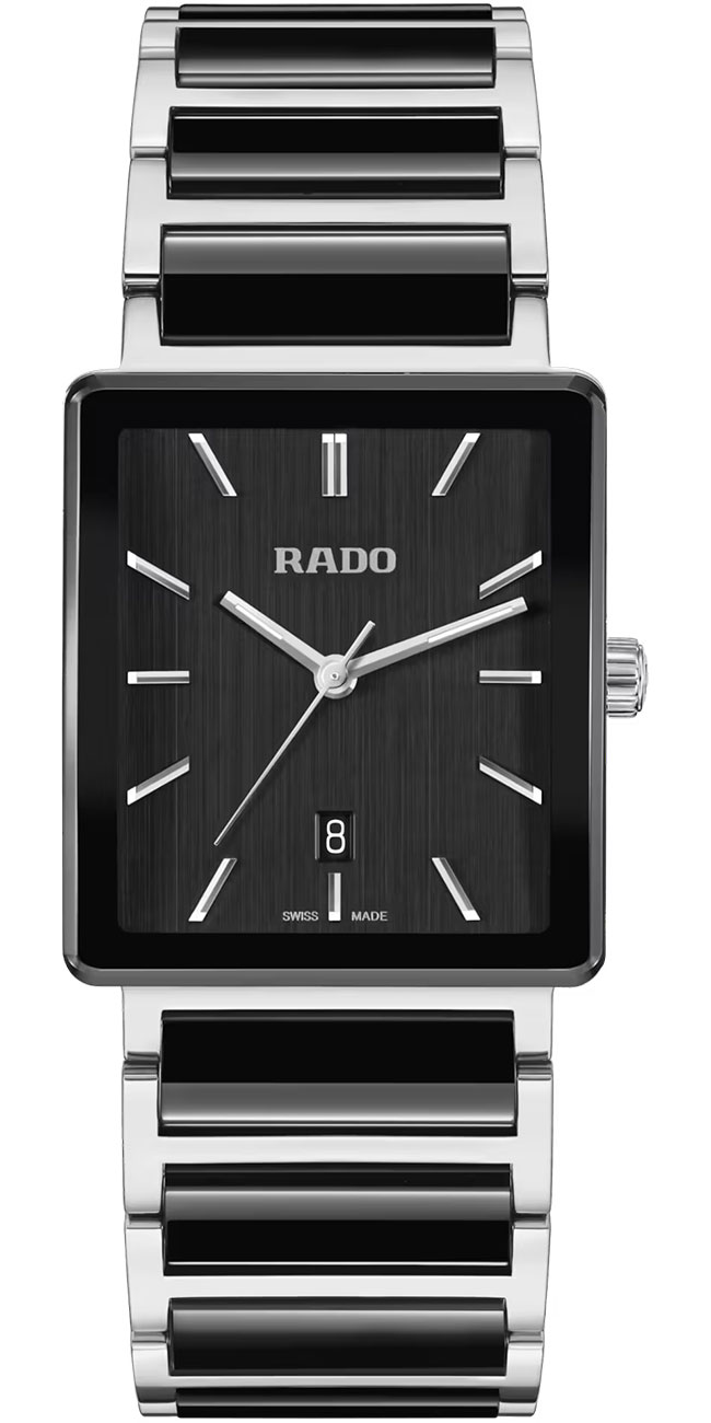 Front view of Rado Integral Watch with Black Dial