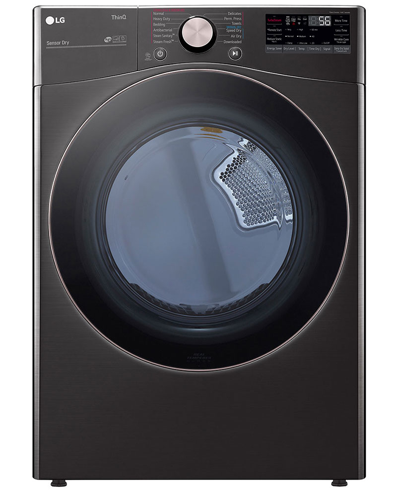 Front of dryer in Black Steel