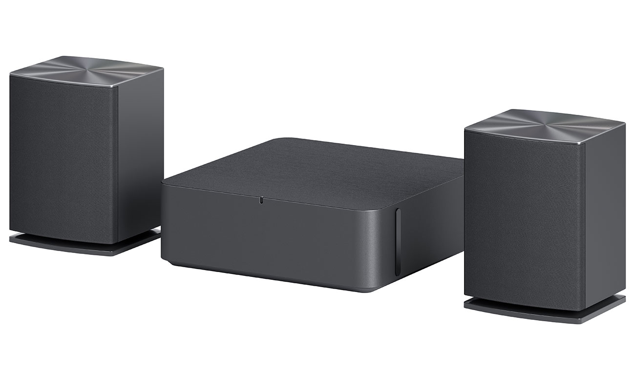 Front Angled View of LG Soundbar Rear Speakers Kit