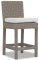 Sunset West Coronado Counter Stool in Driftwood | Canvas Flax Sunbrella