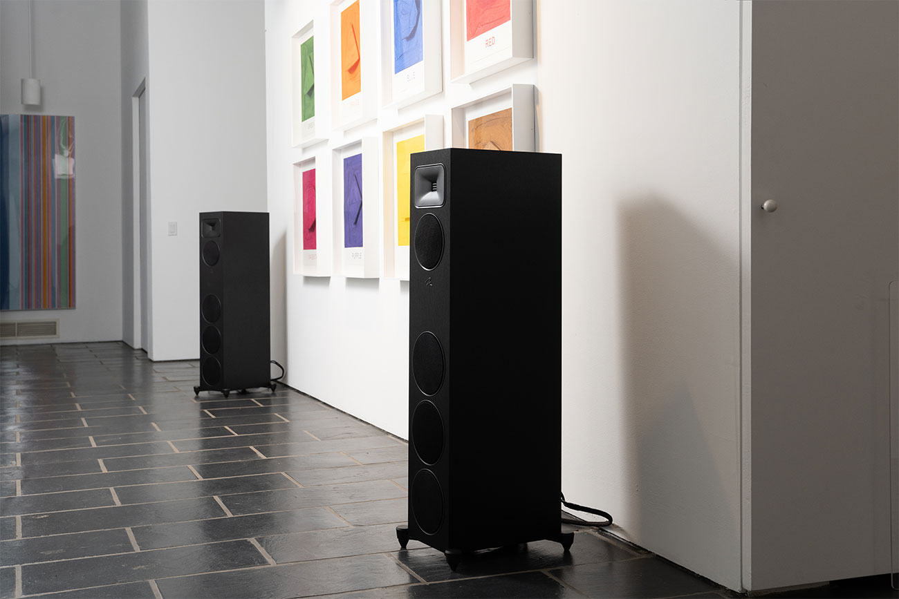 Front View of Martin Logan Speaker in Living Room