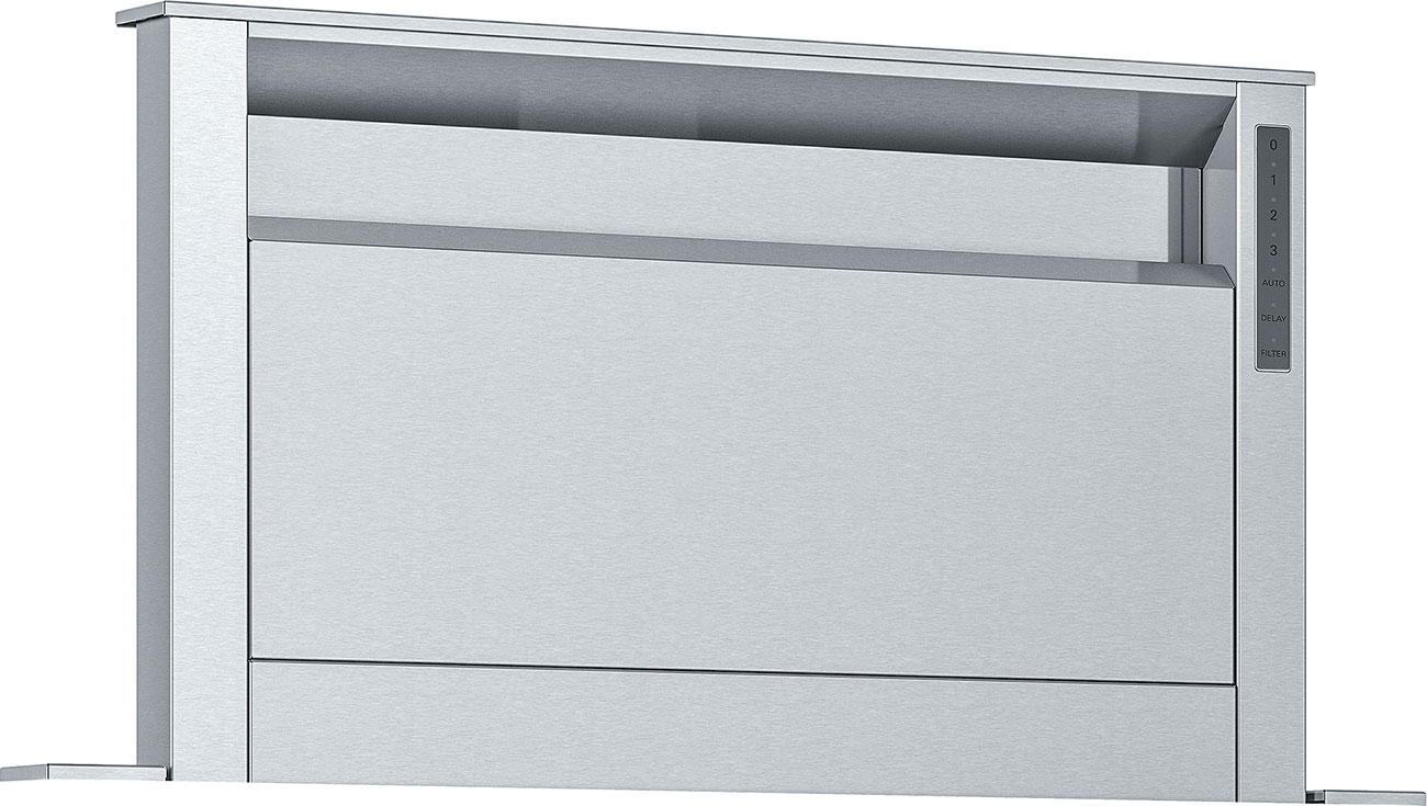 Front of Bosch Downdraft in Stainless Steel