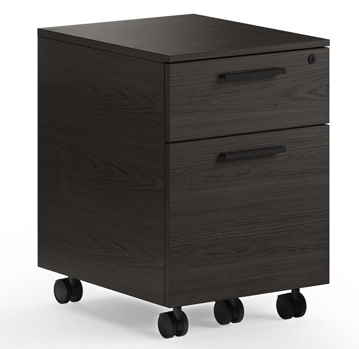 BDI Linea Charcoal Stained Ash Mobile File Pedestal