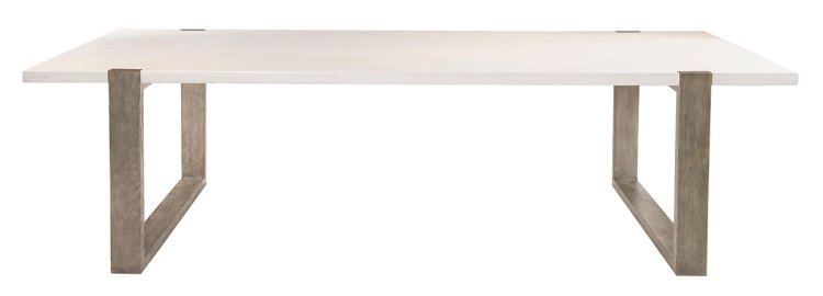 Large image of Bernhardt Hadleigh Dining Table in White Plaster | Rustic Gray