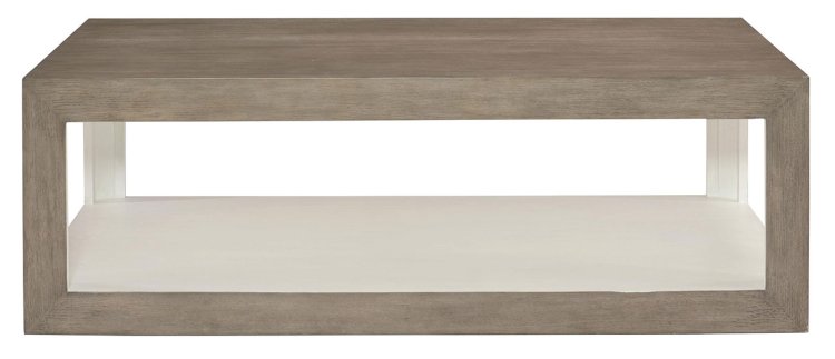 Large image of Bernhardt Oldham Cocktail Table in Rustic Gray | White Plaster