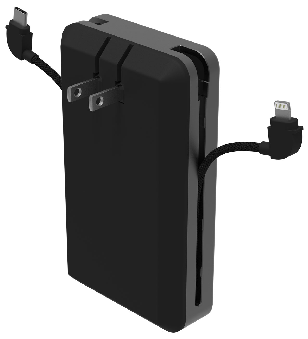 Rear Right View Of Mophie Charger with Cables