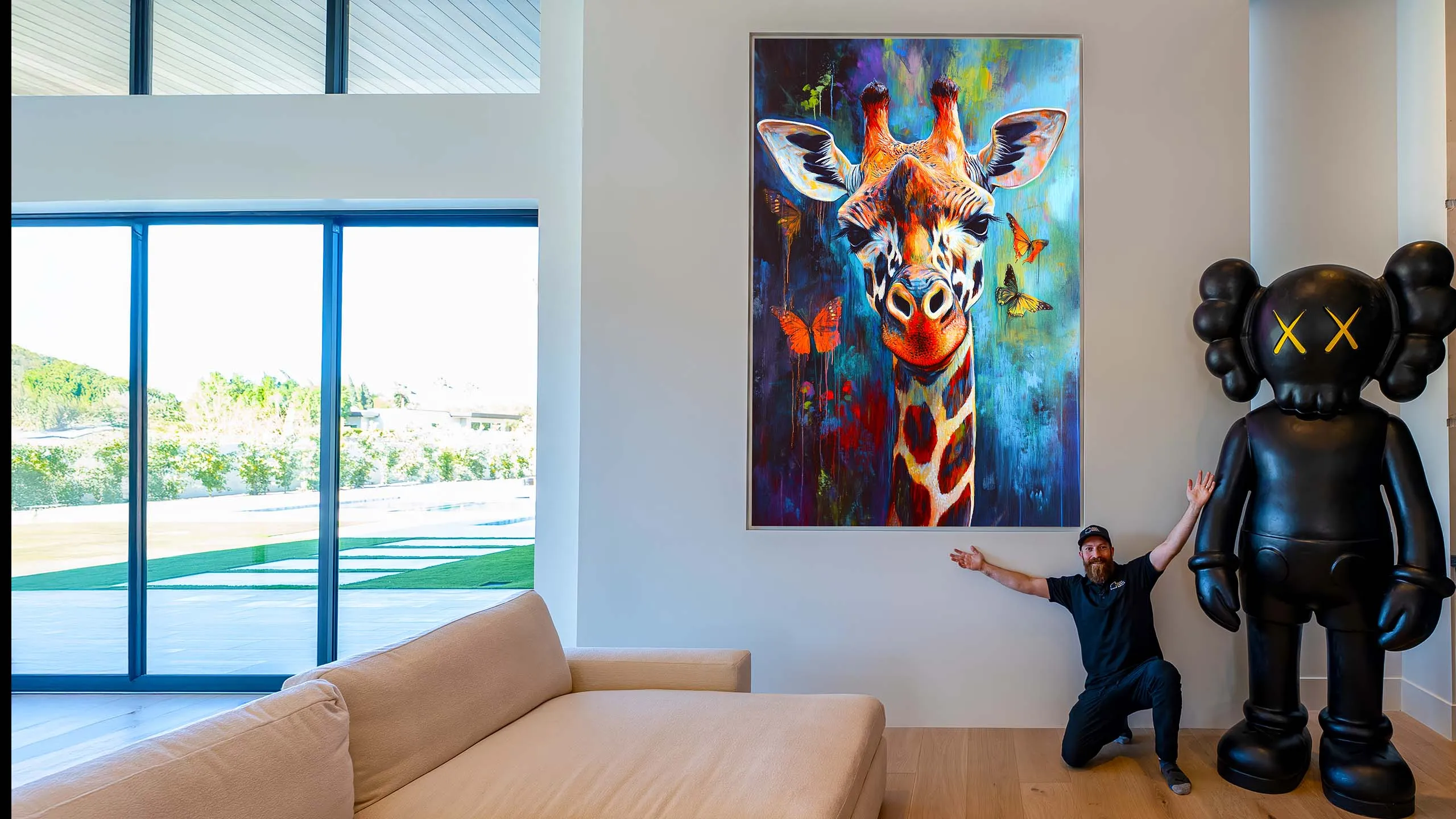 Digital artwork displayed on a MicroLED wall