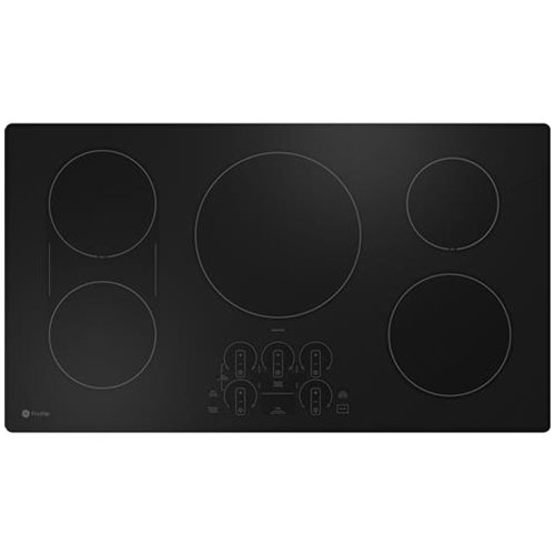 Top view of cooktop in Black.
