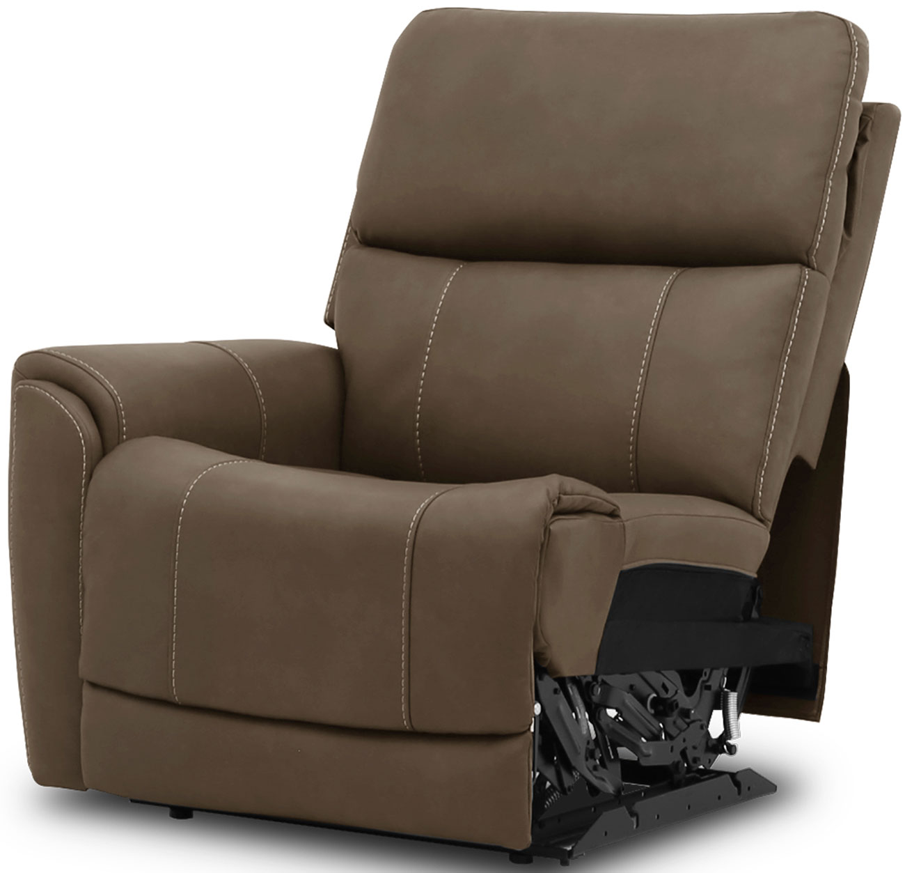 Flexsteel Carter LAF Power Recliner with Power Headrest and Lumbar in Cappuccino Fabric