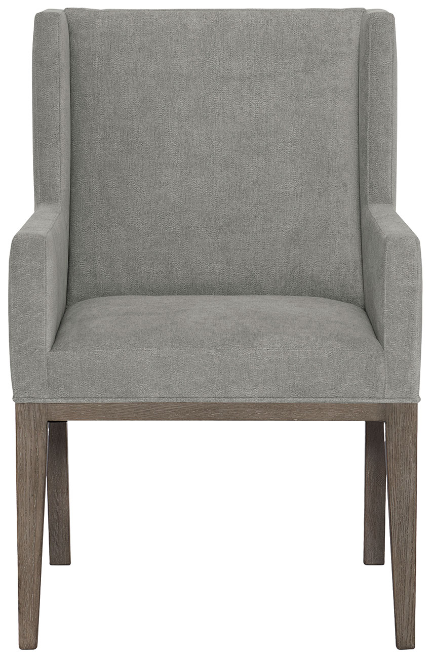 Bernhardt Linea Arm Chair in Cerused Charcoal | Gray Fabric