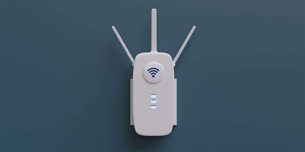 Wi-Fi booster plugged into wall.