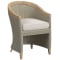 Sunset West Cambria Dining Chair in Coastal Teak | Latte Weave | Canvas Canvas Sunbrella