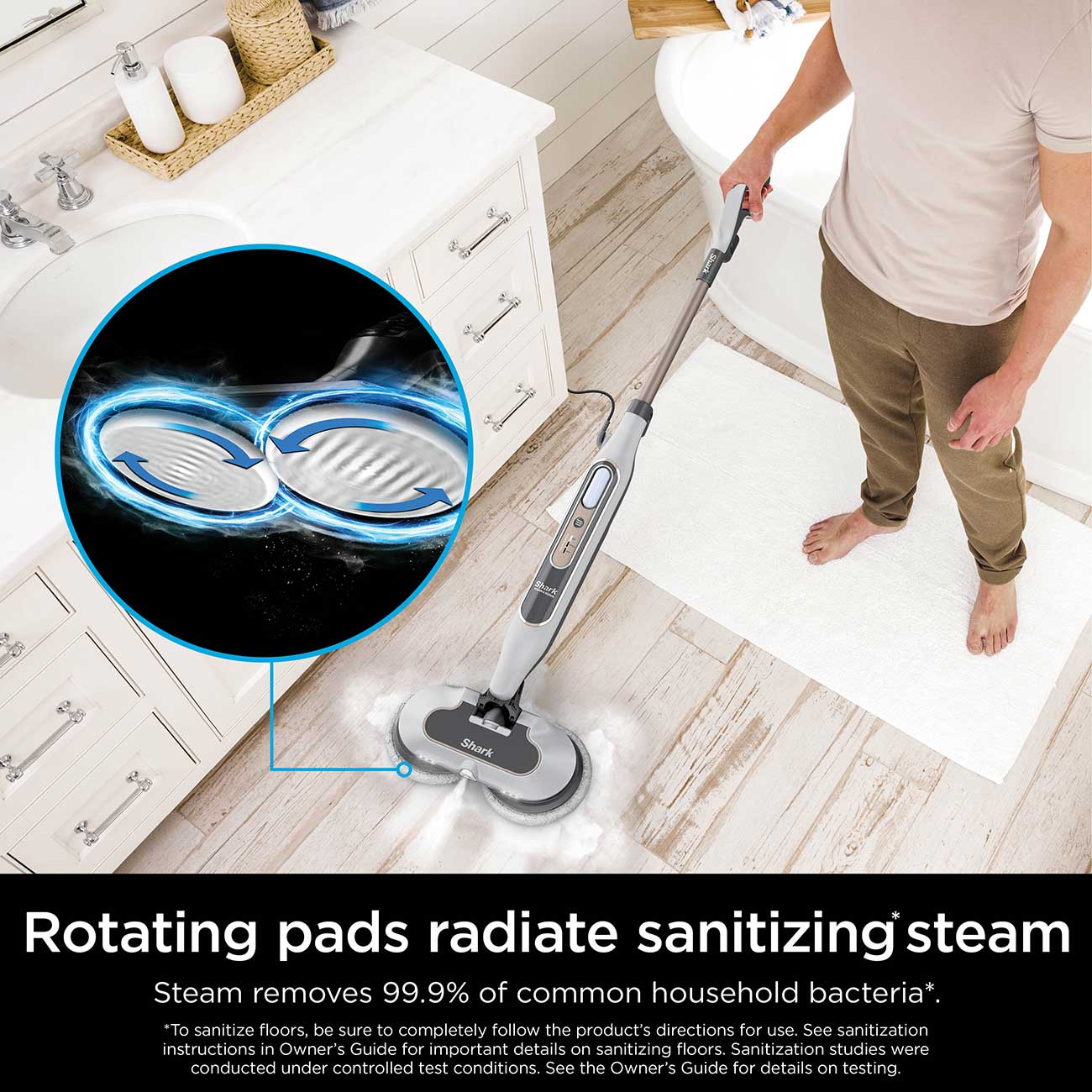 Shark Steam & Scrub Steam Blaster Mop Rotating Pads Detail