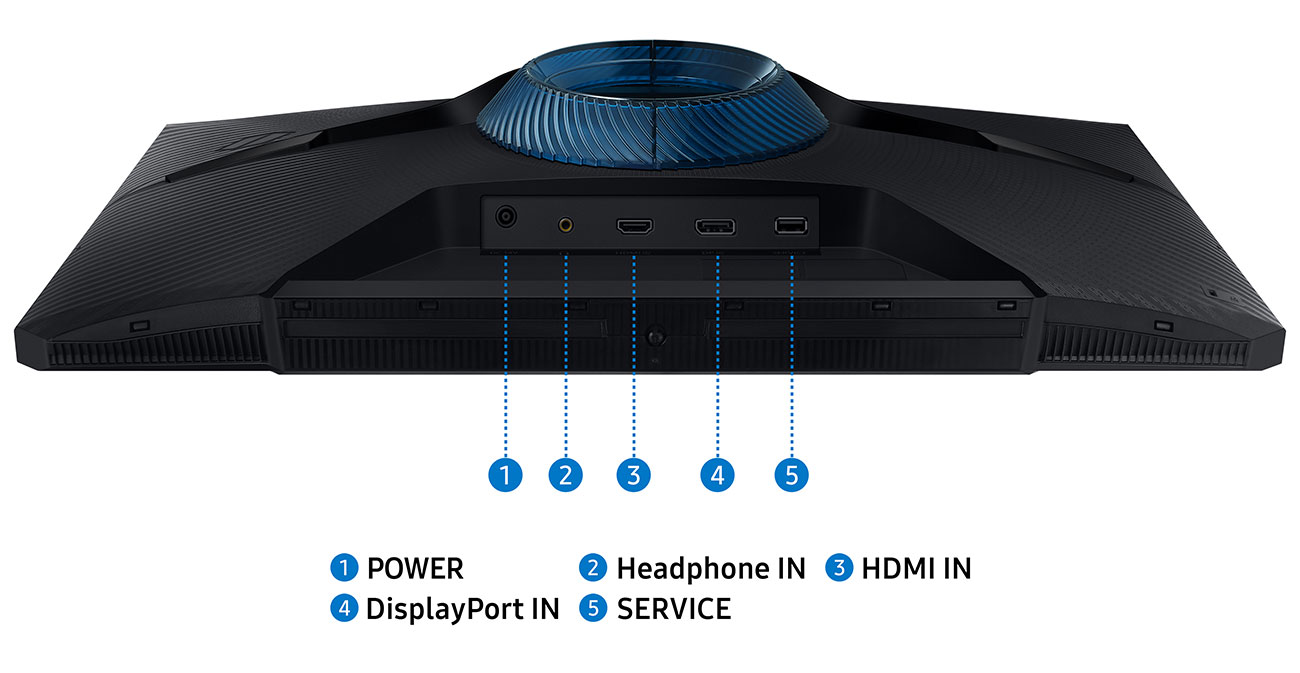 Bottom View of Samsung Computer Monitor Ports
