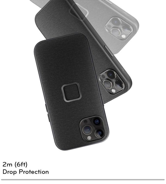 Custodia Peak Design Everyday Per IPhone 16 Plus - Antracite - Tessuto Resistente, SlimLink, Protezione Cadute 1,8m - 2